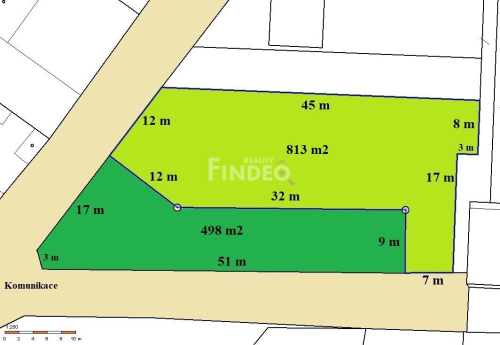 Pozemek 1311m2 Pavlov u Unhoště pro stavbu rodinného domu
